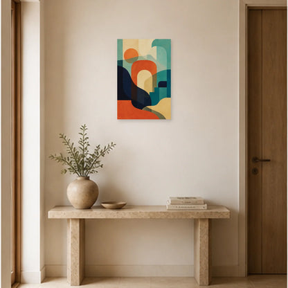 Affiche abstraite - Plans superposés dans une entrée ou un couloir - Art Virtuoso