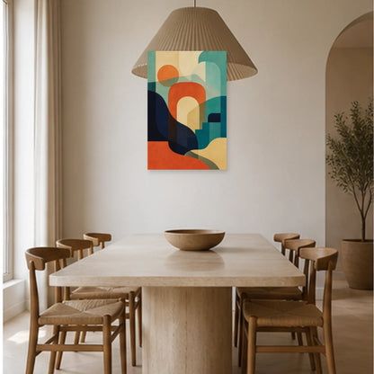 Affiche abstraite - Plans superposés dans une salle à manger - Art Virtuoso