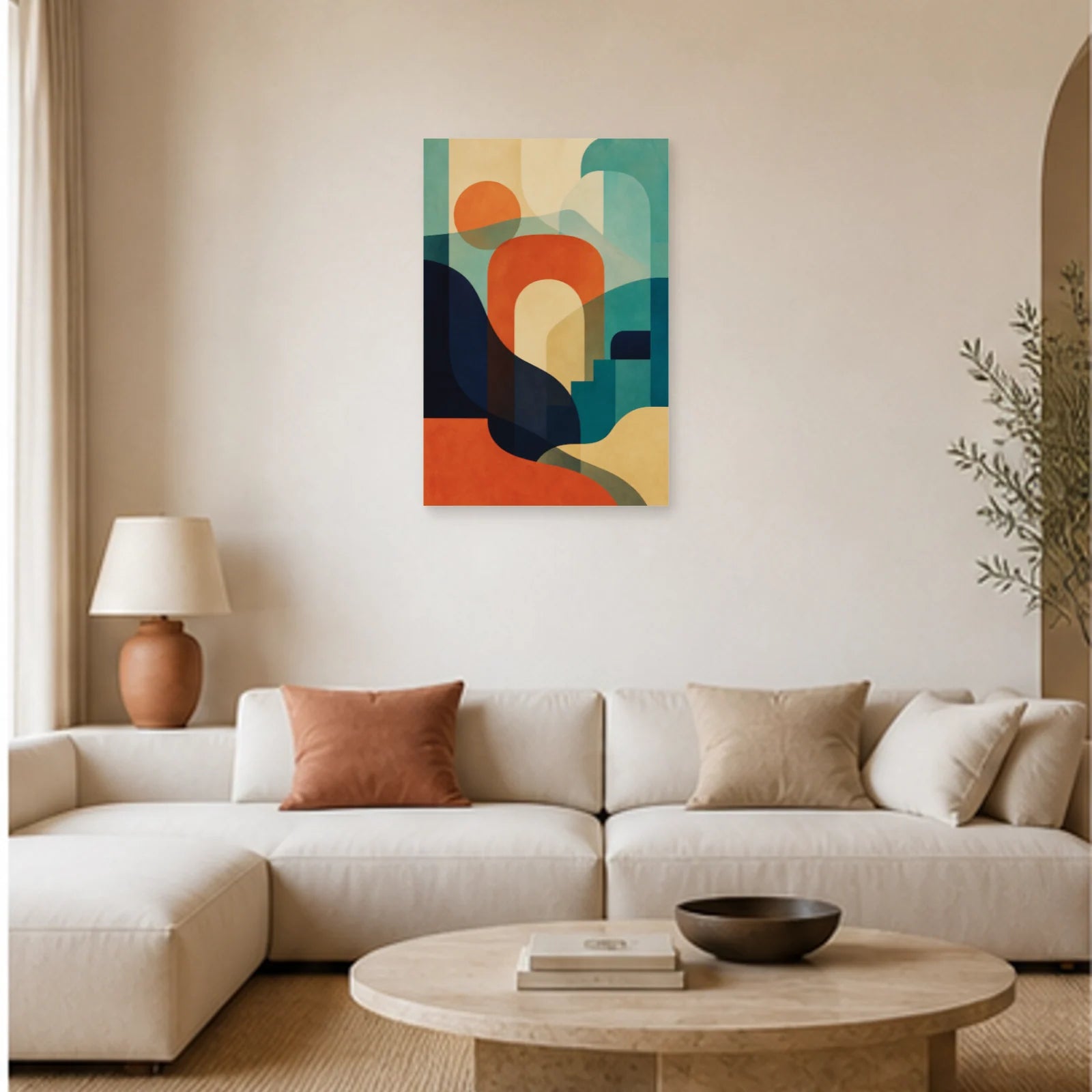 Affiche abstraite - Plans superposés dans un salon - Art Virtuoso
