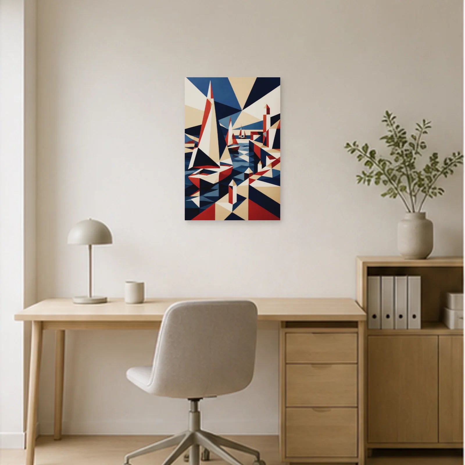 Affiche abstraite - Port aux facettes dans un bureau - Art Virtuoso