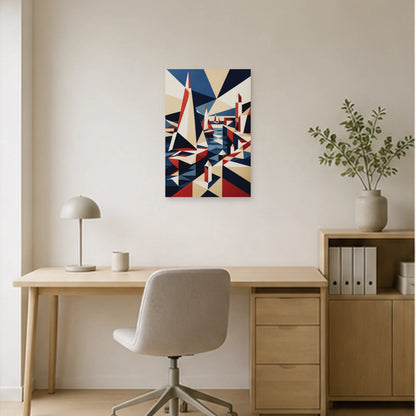 Affiche abstraite - Port aux facettes dans un bureau - Art Virtuoso