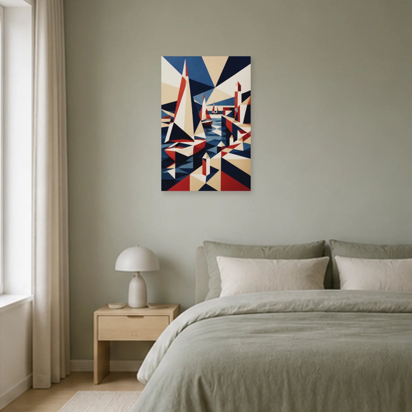 Affiche abstraite - Port aux facettes dans une chambre - Art Virtuoso