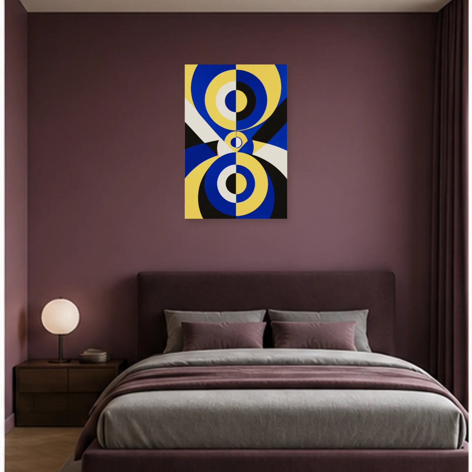 Affiche abstraite - Prisme bleu jaune dans une chambre - Art Virtuoso