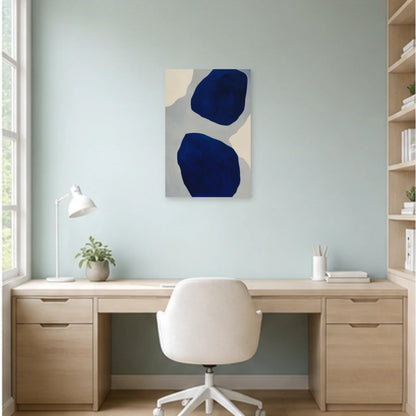 Affiche abstraite - Profondeur bleue dans un bureau - Art Virtuoso