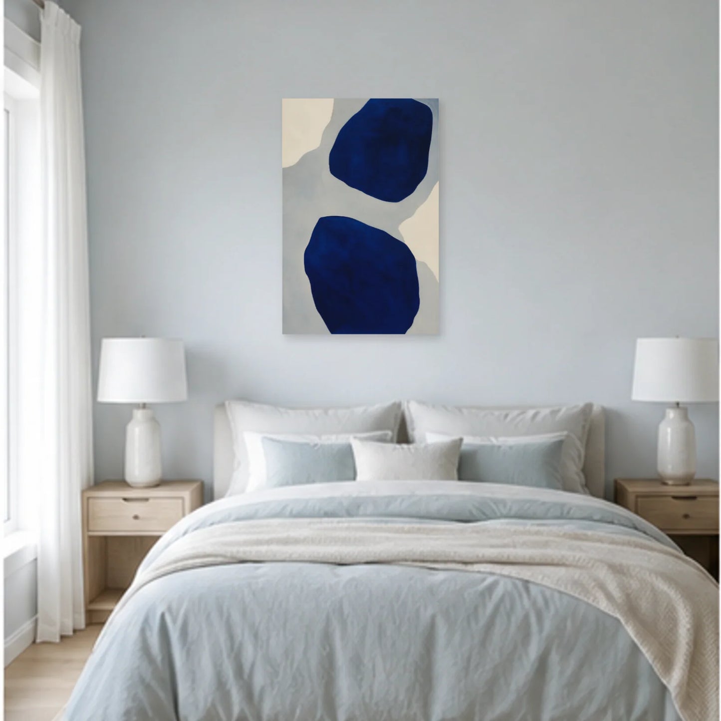 Affiche abstraite - Profondeur bleue dans une chambre - Art Virtuoso
