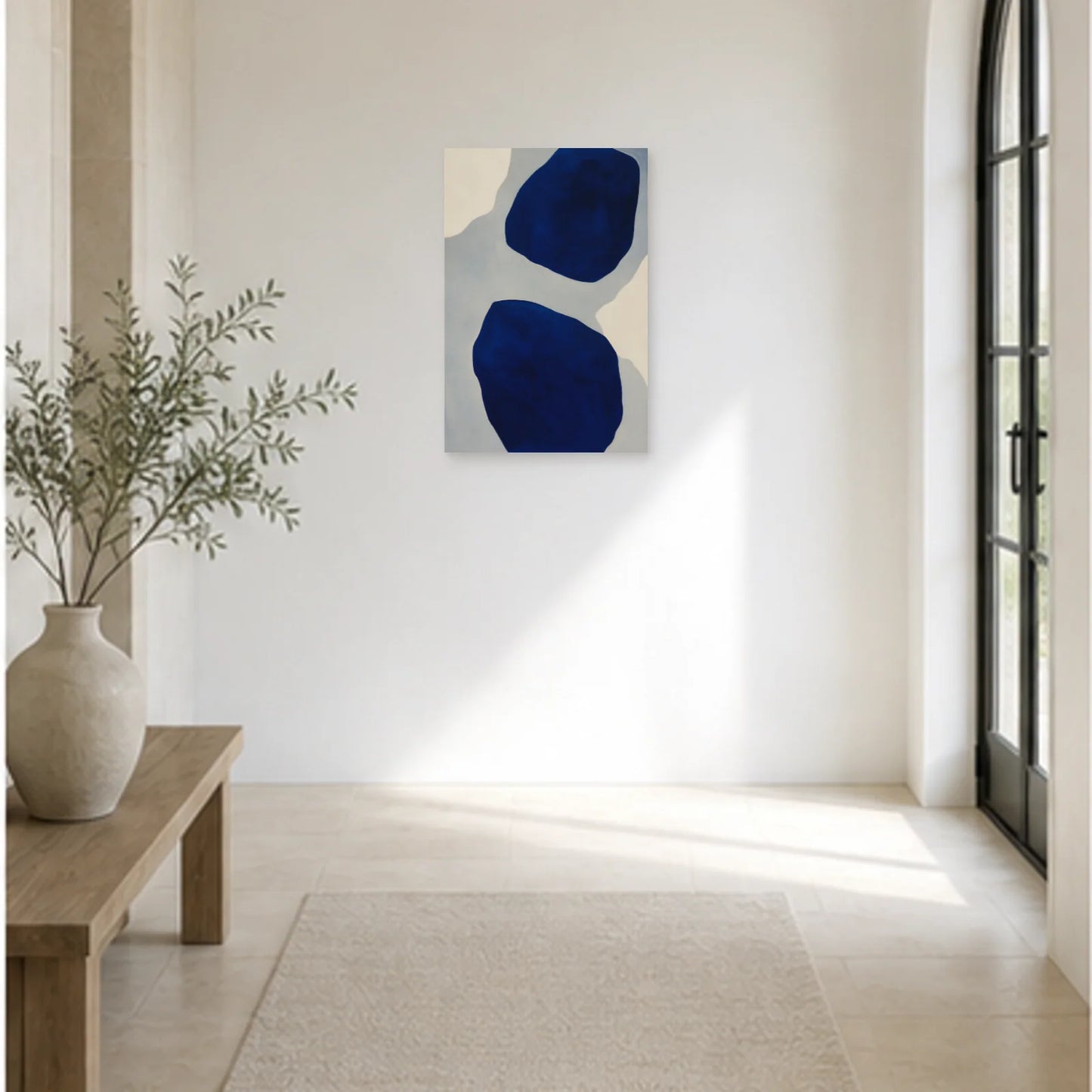 Affiche abstraite - Profondeur bleue dans une entrée ou un couloir - Art Virtuoso