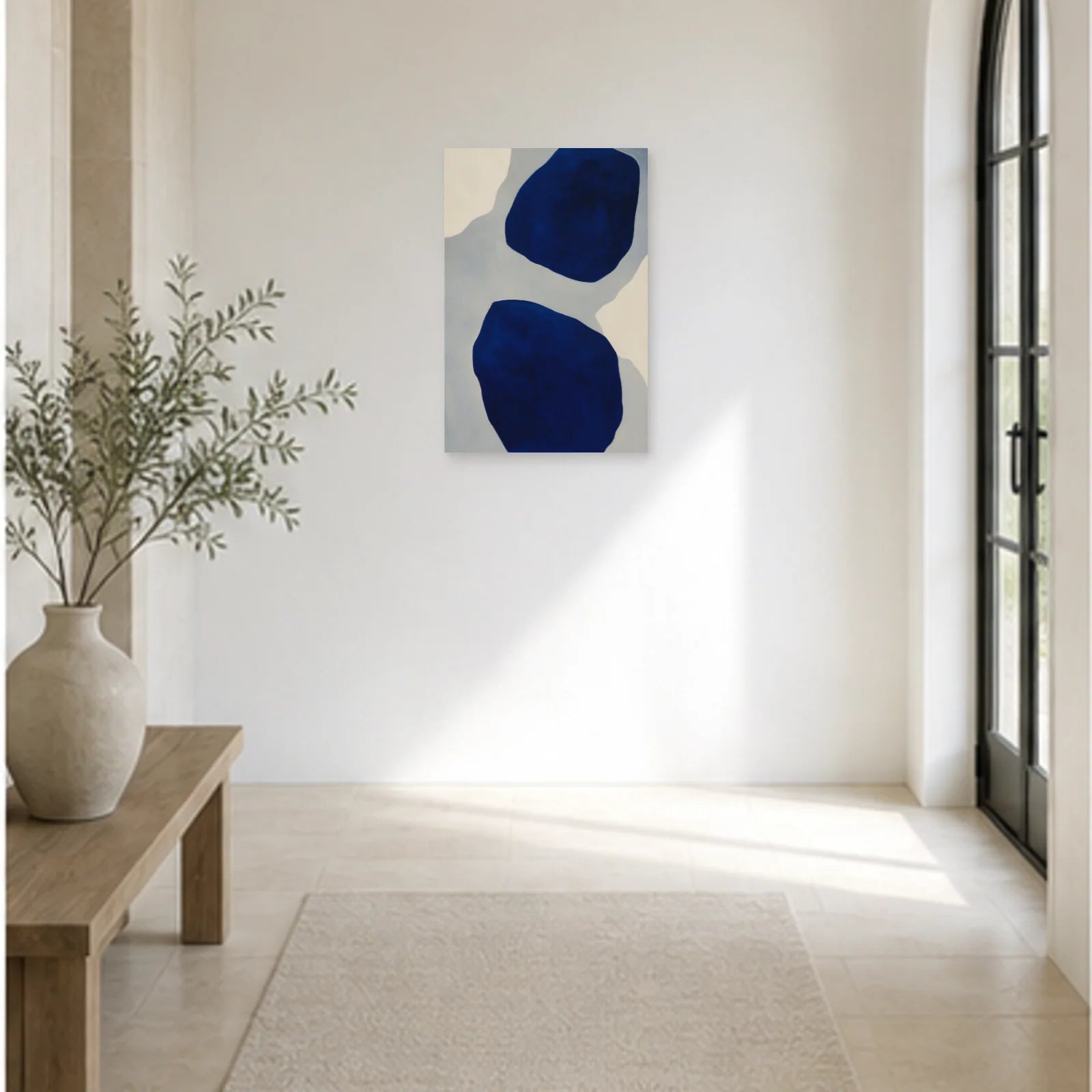 Affiche abstraite - Profondeur bleue dans une entrée ou un couloir - Art Virtuoso