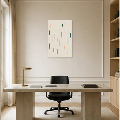 Affiche abstraite - Rectangles flottants dans un bureau - Art Virtuoso