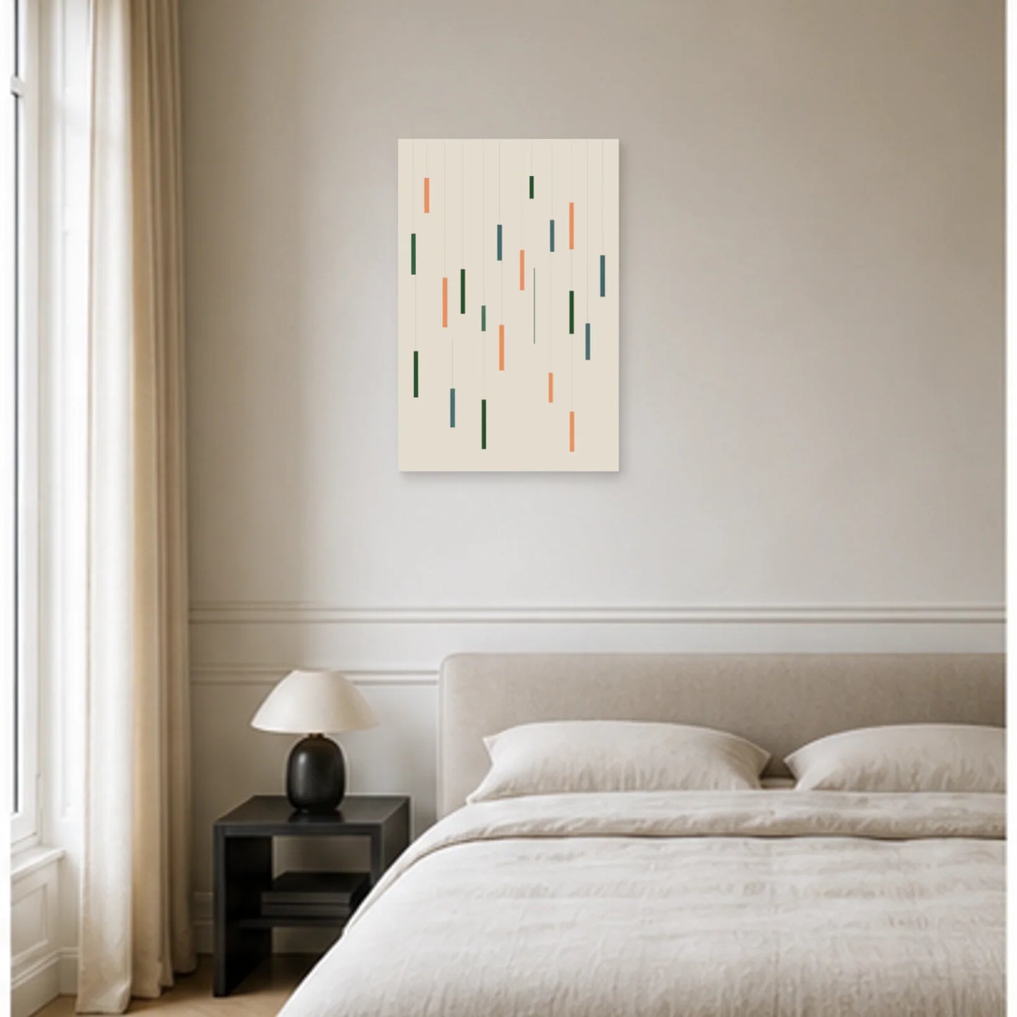 Affiche abstraite - Rectangles flottants dans une chambre - Art Virtuoso