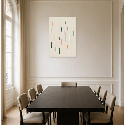 Affiche abstraite - Rectangles flottants dans une salle à manger - Art Virtuoso