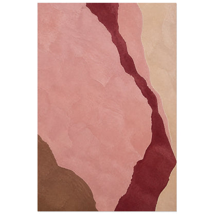 Affiche abstraite - Rose minéral, abstraction minerale rose en aplats peints verticale, format 40 × 60 cm