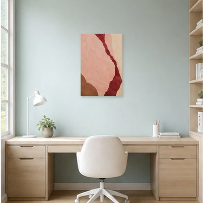 Affiche abstraite - Rose minéral dans un bureau - Art Virtuoso