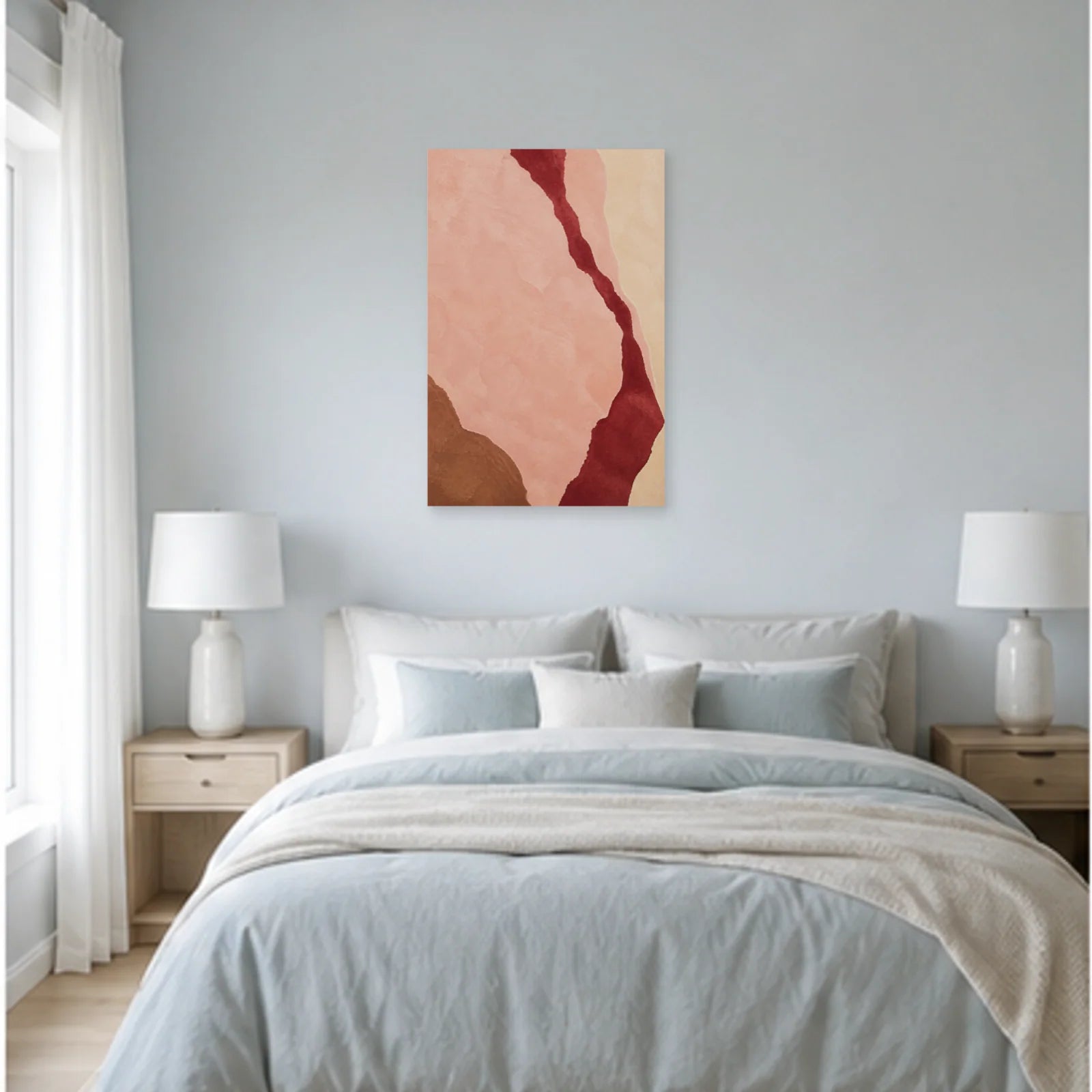 Affiche abstraite - Rose minéral dans une chambre - Art Virtuoso