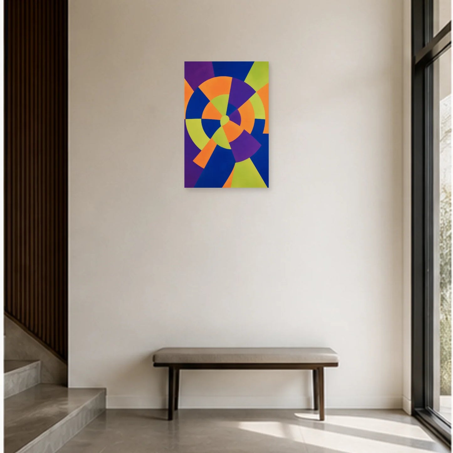 Affiche abstraite - Roue lumineuse dans une entrée ou un couloir - Art Virtuoso