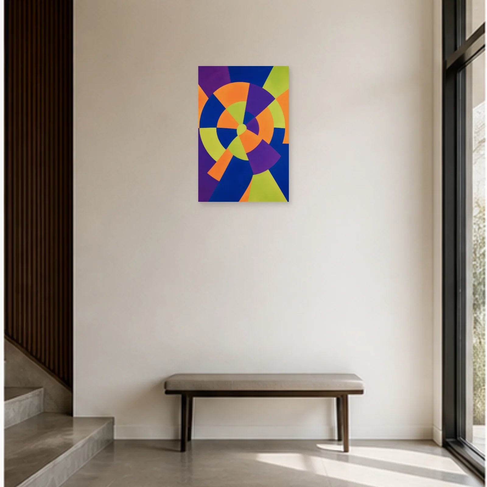 Affiche abstraite - Roue lumineuse dans une entrée ou un couloir - Art Virtuoso