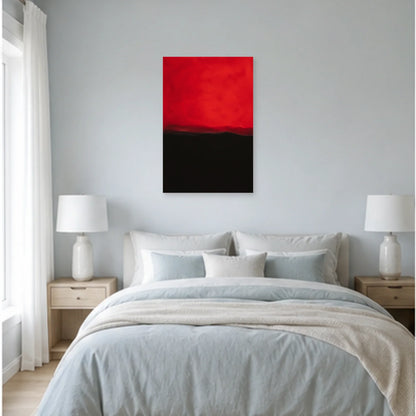 Affiche abstraite - Rouge et nuit dans une chambre - Art Virtuoso