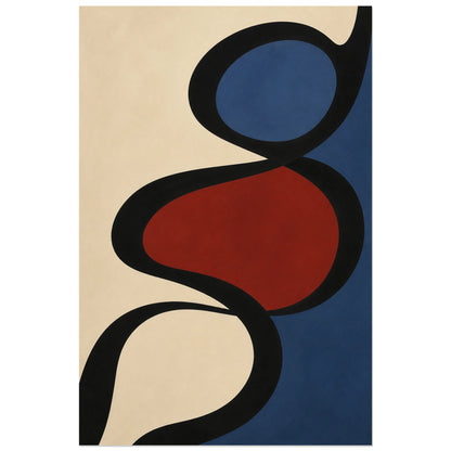 Affiche abstraite - Ruban vivant, abstraction lineaire organique verticale, format 60 × 90 cm