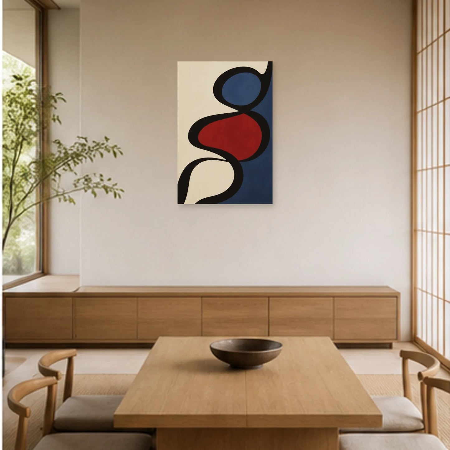 Affiche abstraite - Ruban vivant dans une salle à manger - Art Virtuoso
