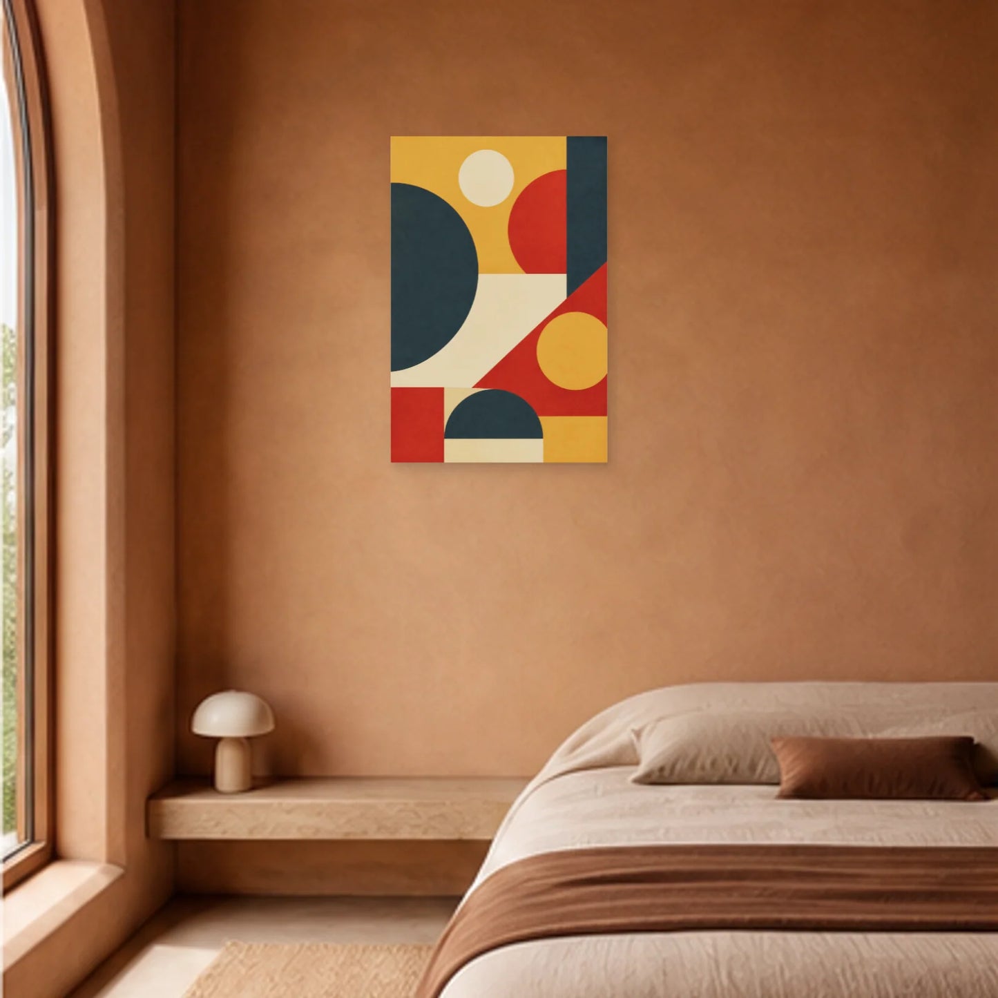 Affiche abstraite - Rythme asymétrique rétro dans une chambre - Art Virtuoso