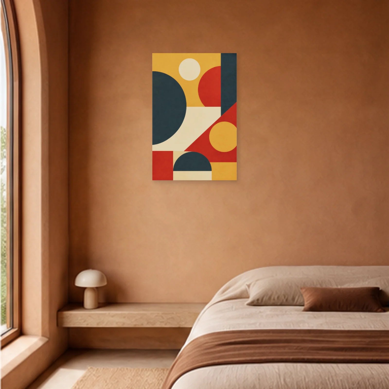 Affiche abstraite - Rythme asymétrique rétro dans une chambre - Art Virtuoso