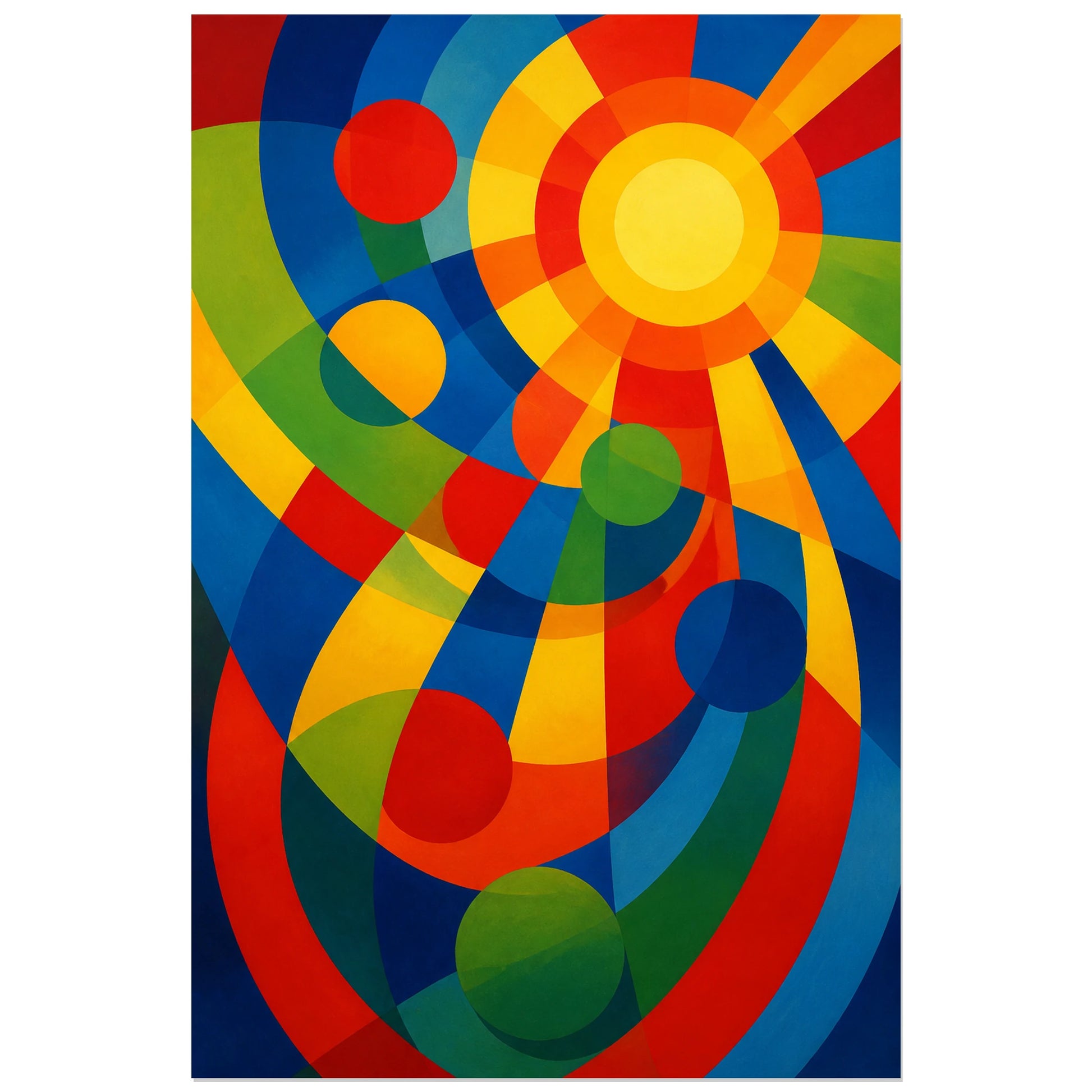 Affiche abstraite - Rythme solaire, abstraction chromatique solaire verticale, format 30 × 45 cm