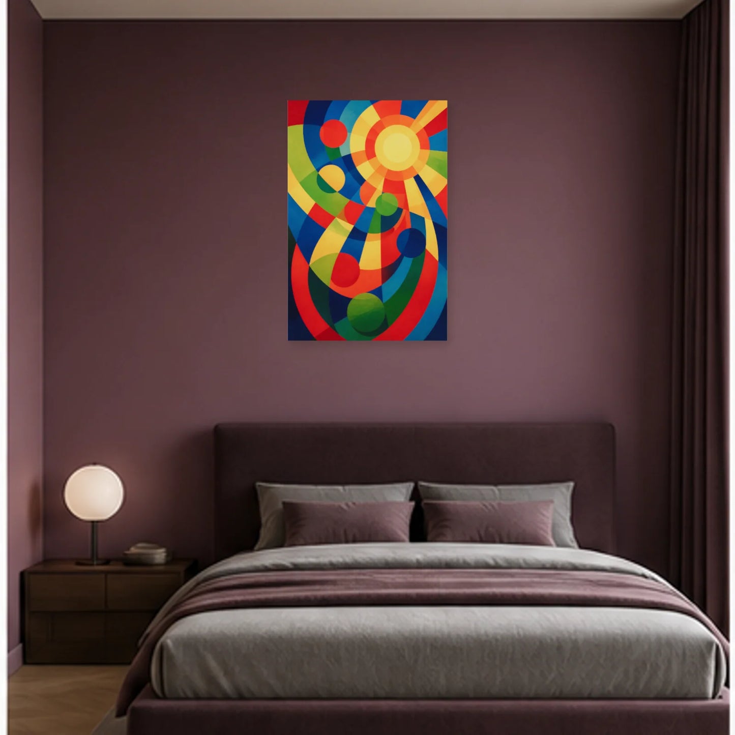 Affiche abstraite - Rythme solaire dans une chambre - Art Virtuoso