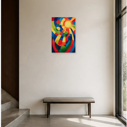 Affiche abstraite - Rythme solaire dans une entrée ou un couloir - Art Virtuoso