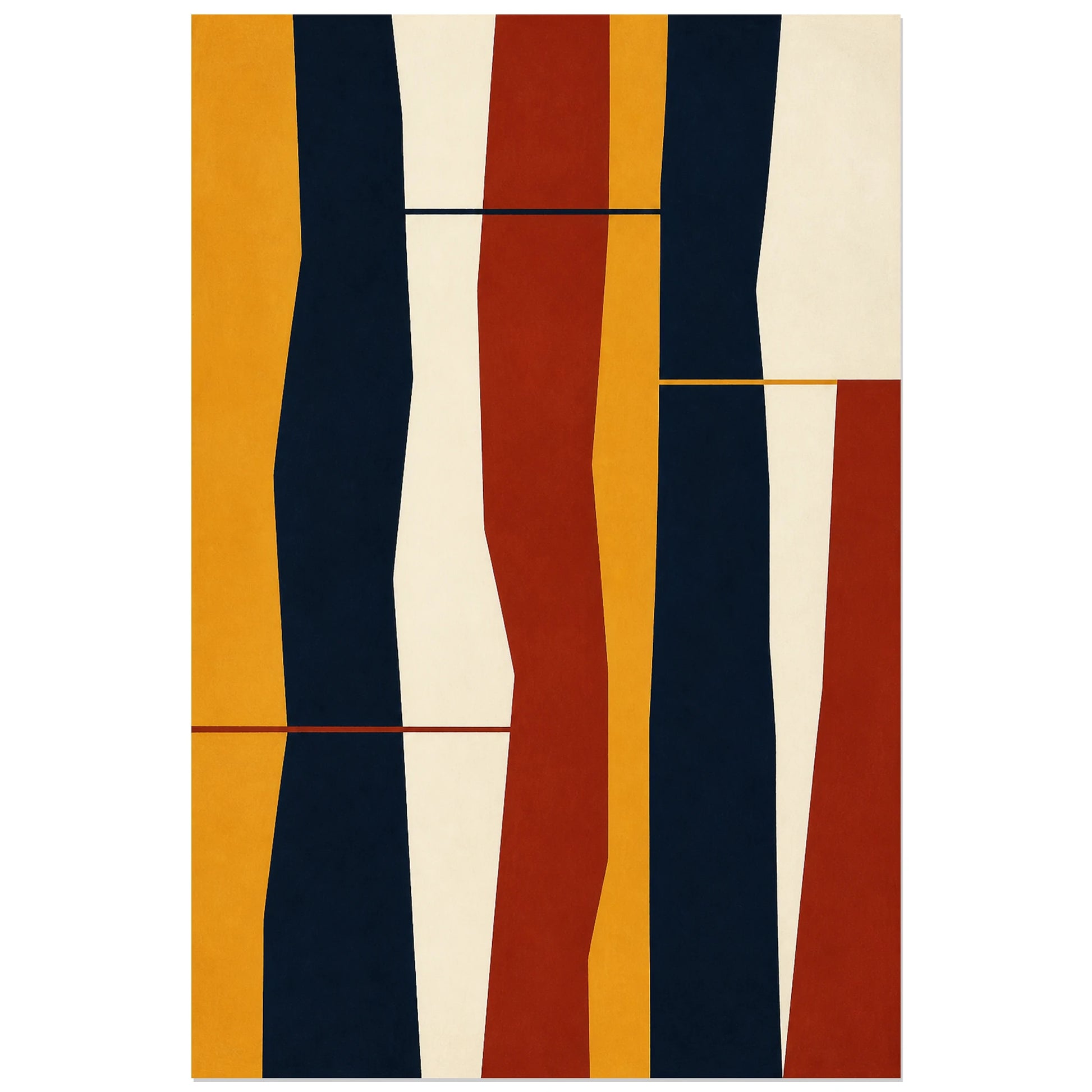 Affiche abstraite - Rythme vertical, abstraction lineaire verticale en gouache verticale, format 30 × 45 cm