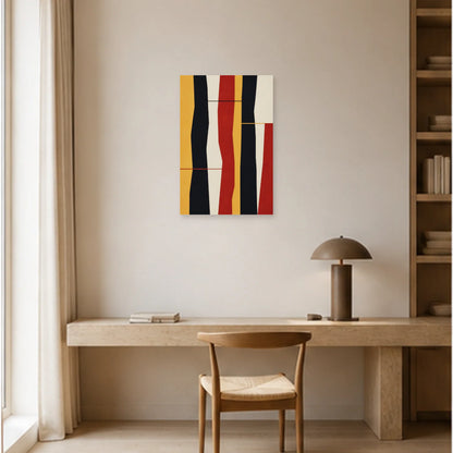 Affiche abstraite - Rythme vertical dans un bureau - Art Virtuoso