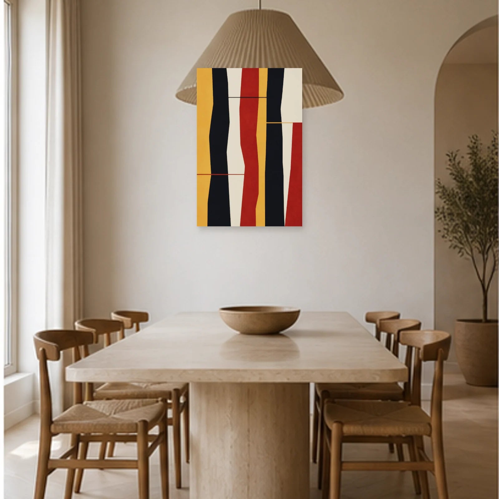 Affiche abstraite - Rythme vertical dans une salle à manger - Art Virtuoso