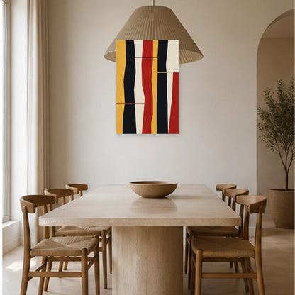 Affiche abstraite - Rythme vertical dans une salle à manger - Art Virtuoso