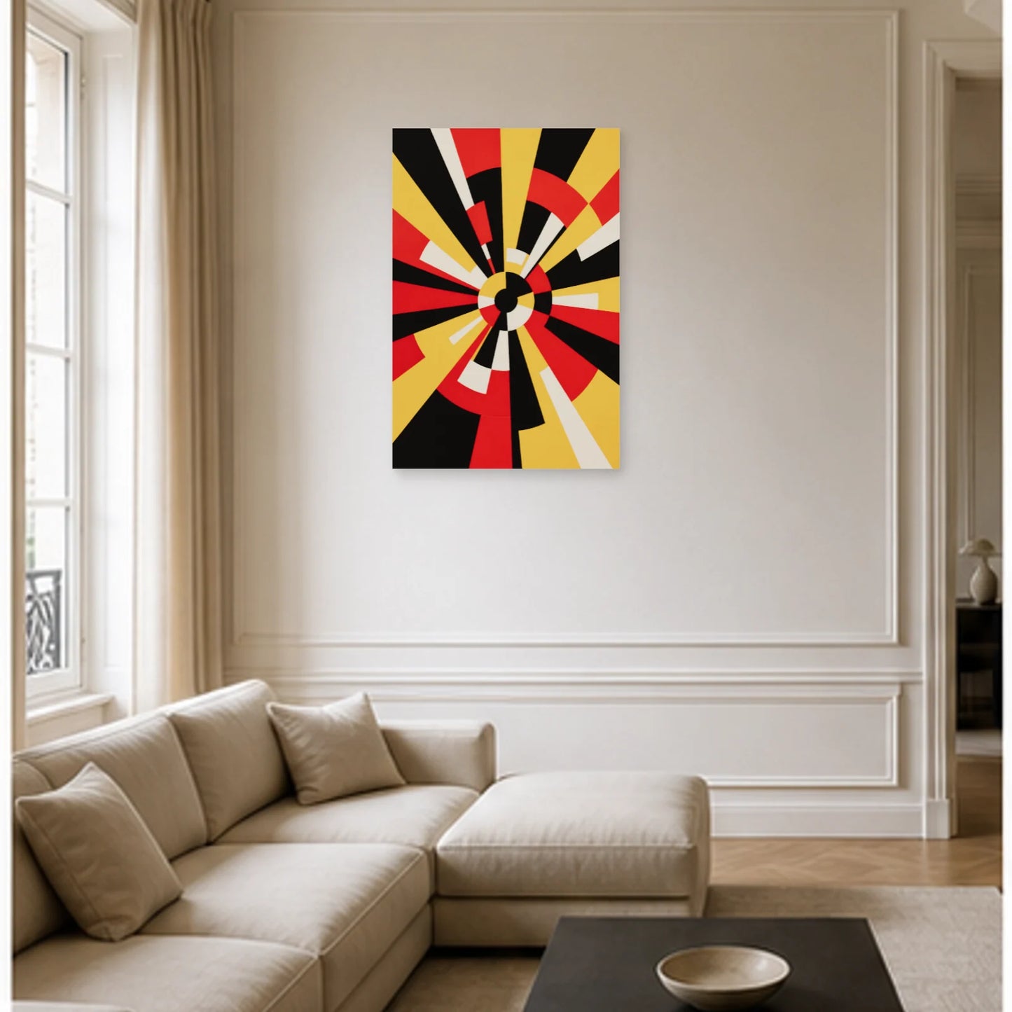 Affiche abstraite - Signal abstrait dans un salon - Art Virtuoso