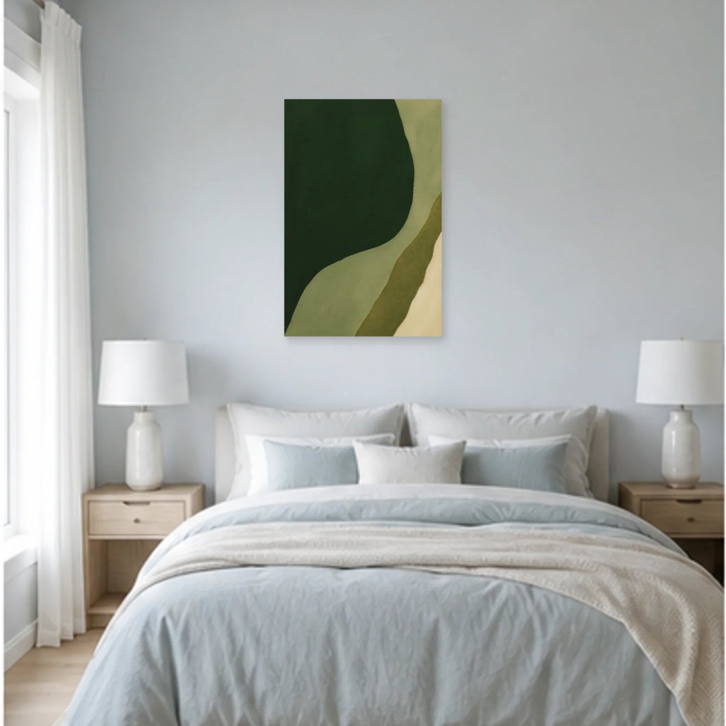Affiche abstraite - Silence vert dans une chambre - Art Virtuoso