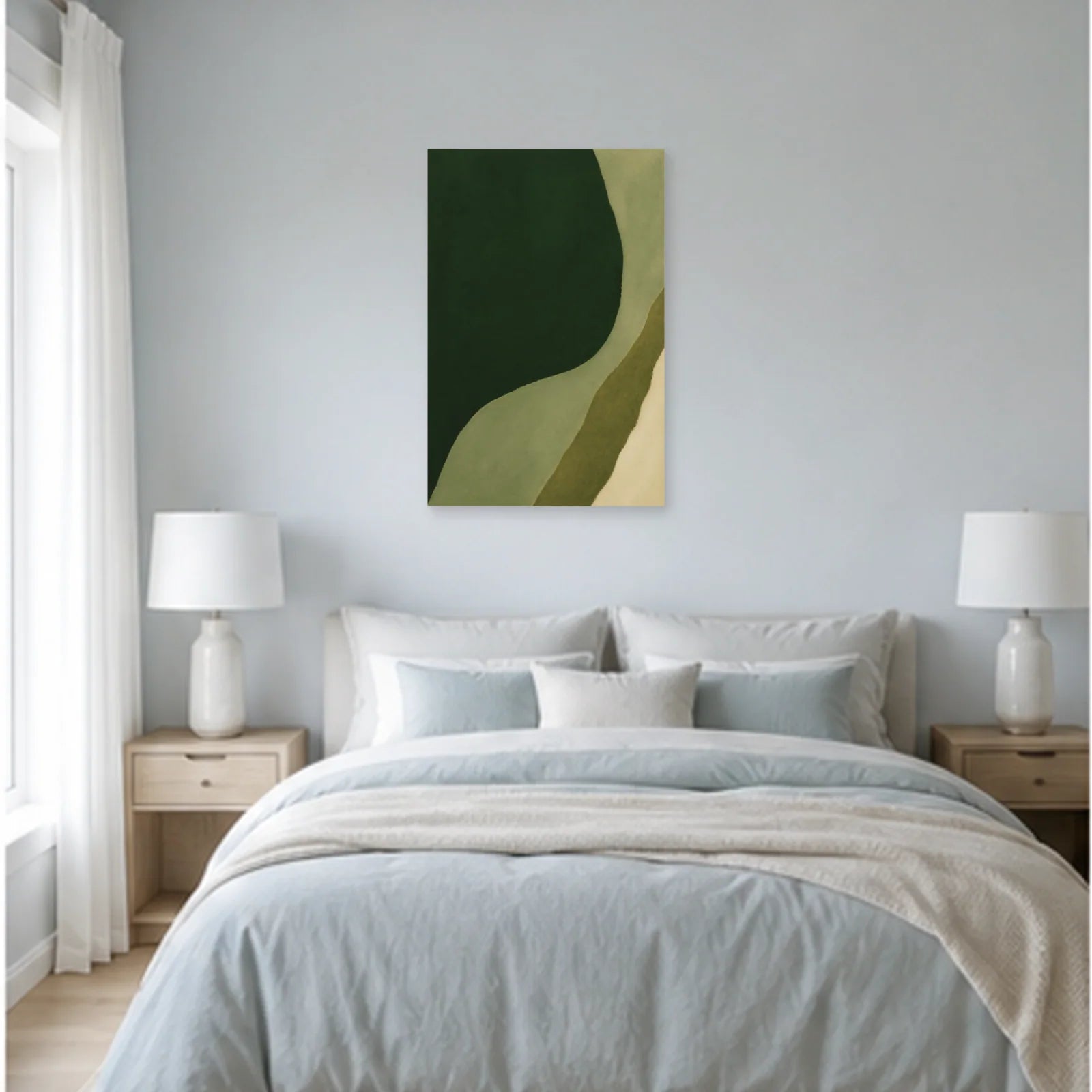 Affiche abstraite - Silence vert dans une chambre - Art Virtuoso