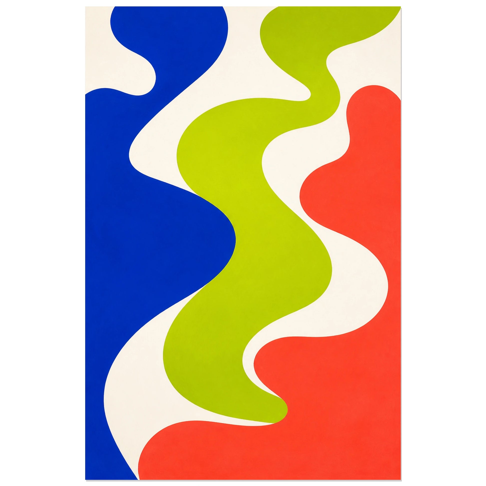 Affiche abstraite - Silhouettes fluides, abstraction biomorphique graphique verticale, format 30 × 45 cm