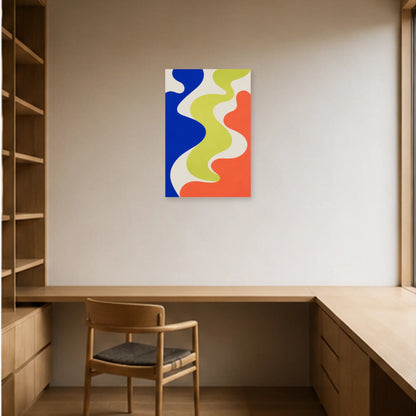 Affiche abstraite - Silhouettes fluides dans un bureau - Art Virtuoso