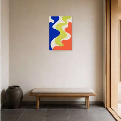 Affiche abstraite - Silhouettes fluides dans une entrée ou un couloir - Art Virtuoso