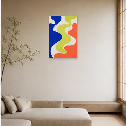 Affiche abstraite - Silhouettes fluides dans un salon - Art Virtuoso