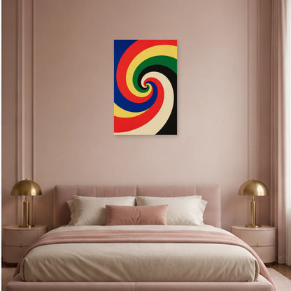 Affiche abstraite - Spirale chromatique dans une chambre - Art Virtuoso
