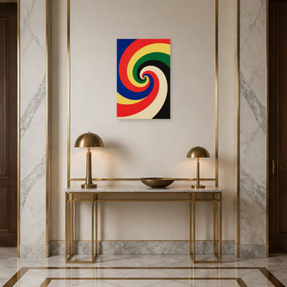 Affiche abstraite - Spirale chromatique dans une entrée ou un couloir - Art Virtuoso