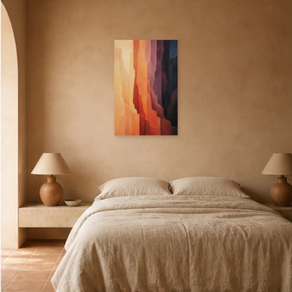 Affiche abstraite - Strates du désert dans une chambre - Art Virtuoso