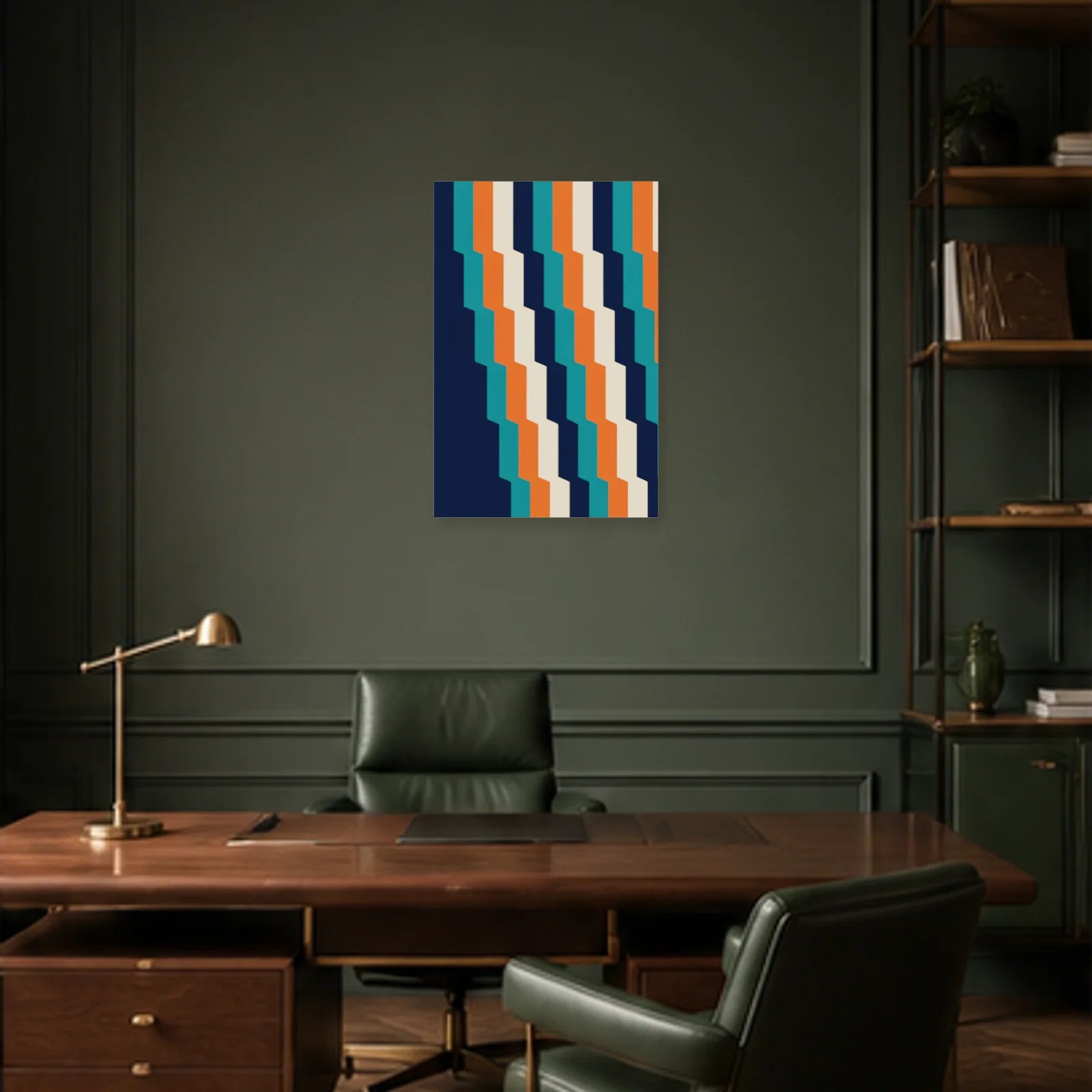 Affiche abstraite - Stries mouvantes dans un bureau - Art Virtuoso