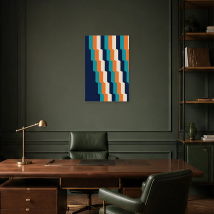 Affiche abstraite - Stries mouvantes dans un bureau - Art Virtuoso