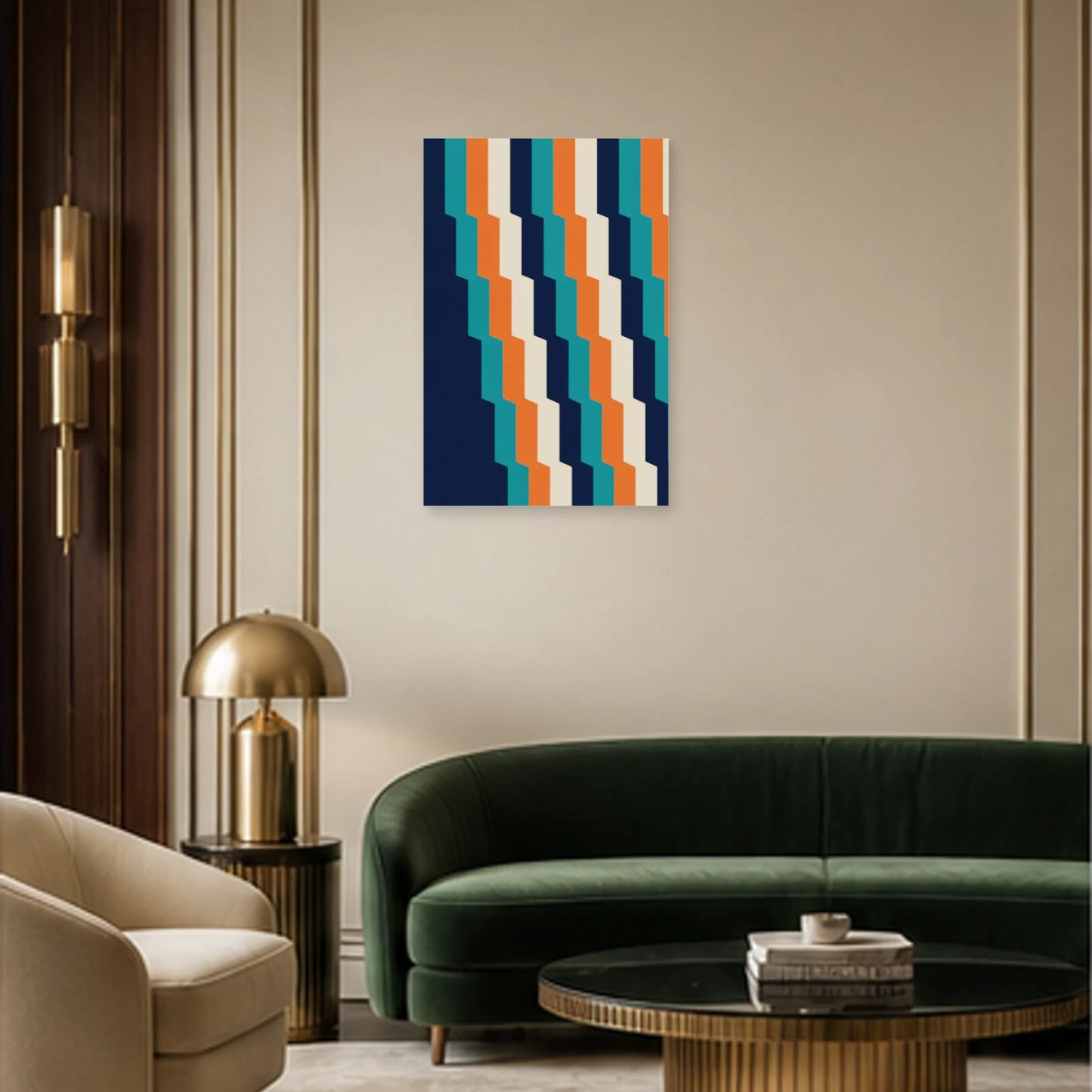Affiche abstraite - Stries mouvantes dans un salon - Art Virtuoso