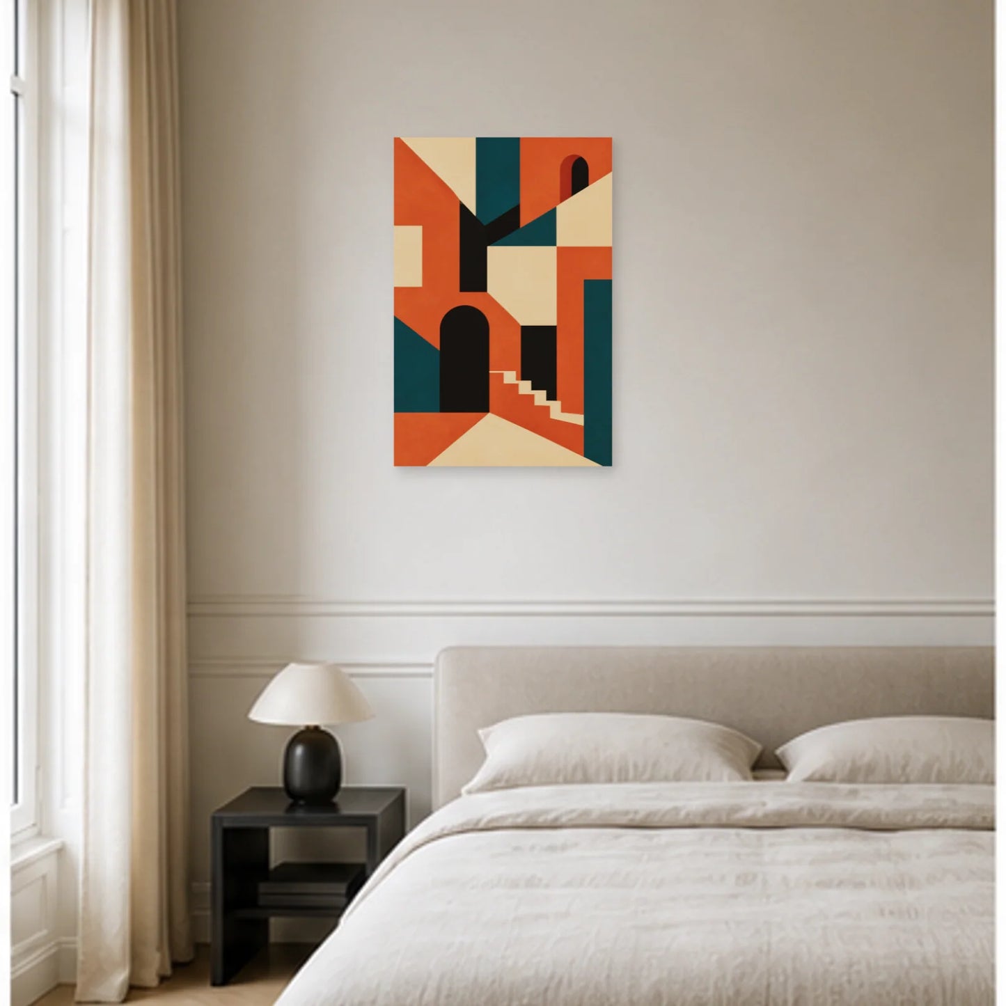 Affiche abstraite - Structure murale dans une chambre - Art Virtuoso
