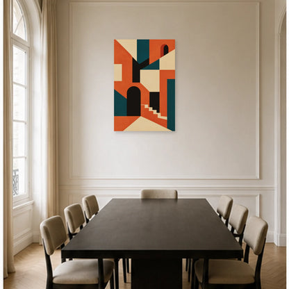 Affiche abstraite - Structure murale dans une salle à manger - Art Virtuoso