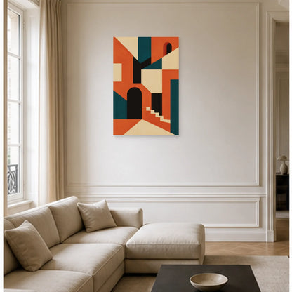 Affiche abstraite - Structure murale dans un salon - Art Virtuoso