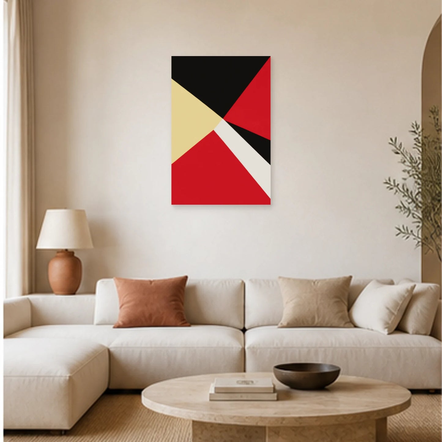 Affiche abstraite - Tension diagonale dans un salon - Art Virtuoso