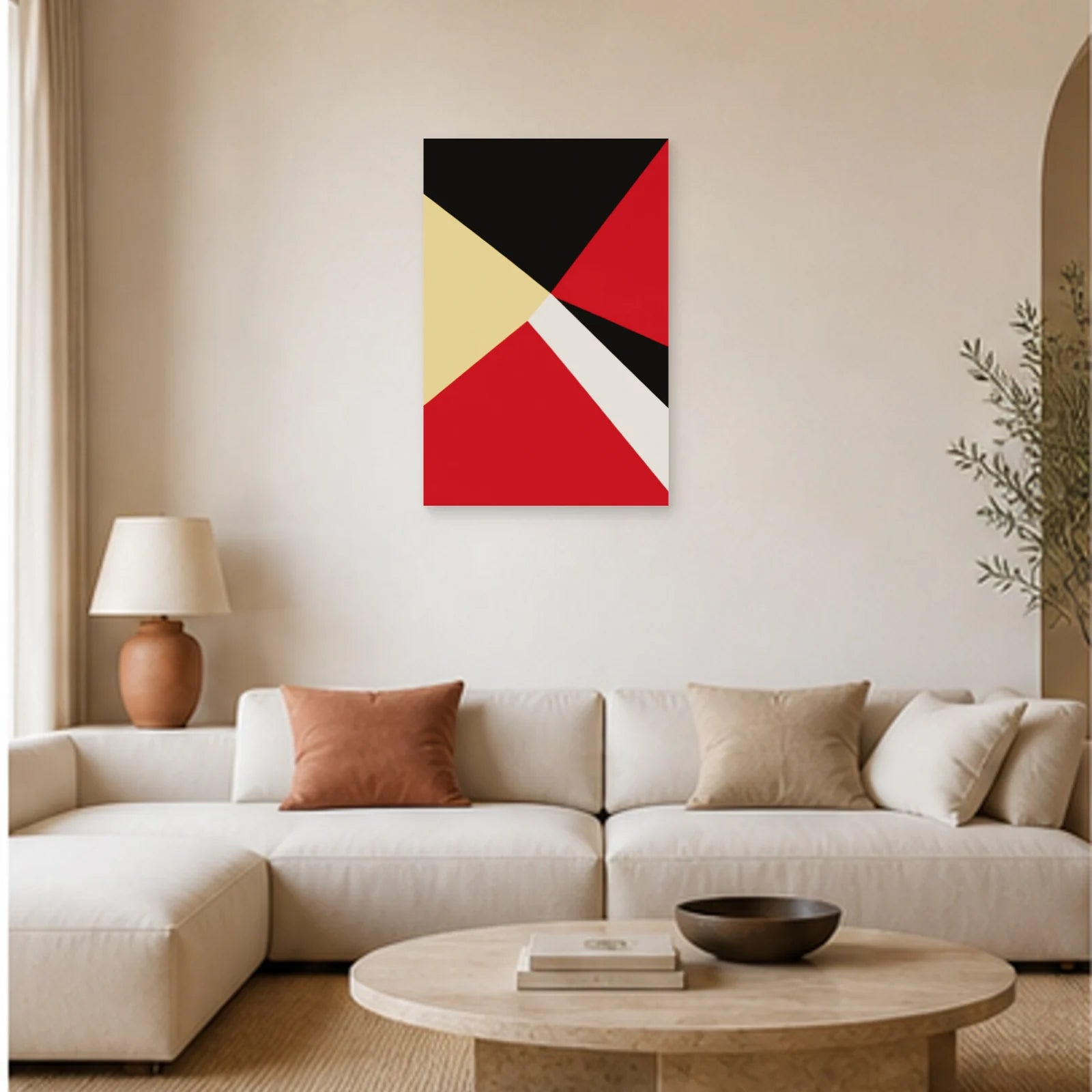 Affiche abstraite - Tension diagonale dans un salon - Art Virtuoso