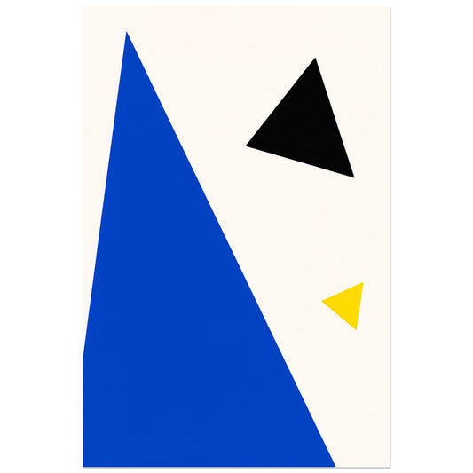 Affiche abstraite - Tension triangulaire, minimalisme geometrique triangulaire verticale, format 30 × 45 cm